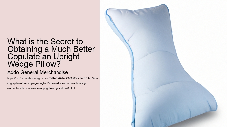 What is the Secret to Obtaining a Much Better Copulate an Upright Wedge Pillow?
