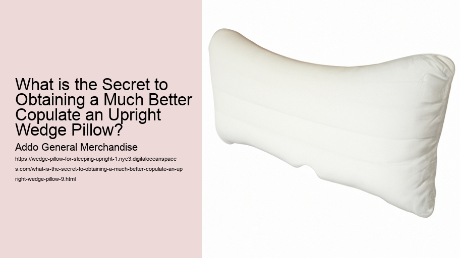 What is the Secret to Obtaining a Much Better Copulate an Upright Wedge Pillow?