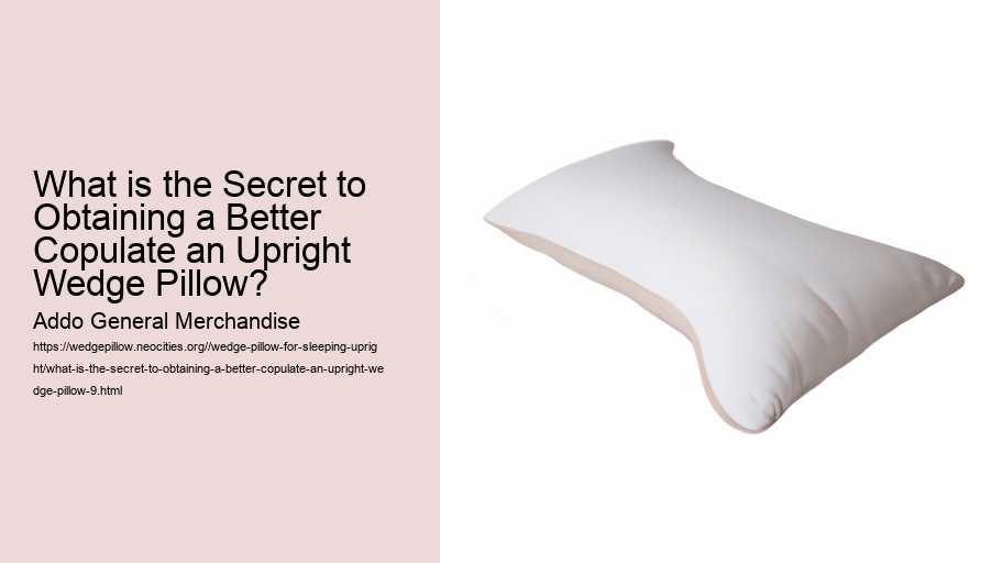 What is the Secret to Obtaining a Better Copulate an Upright Wedge Pillow?